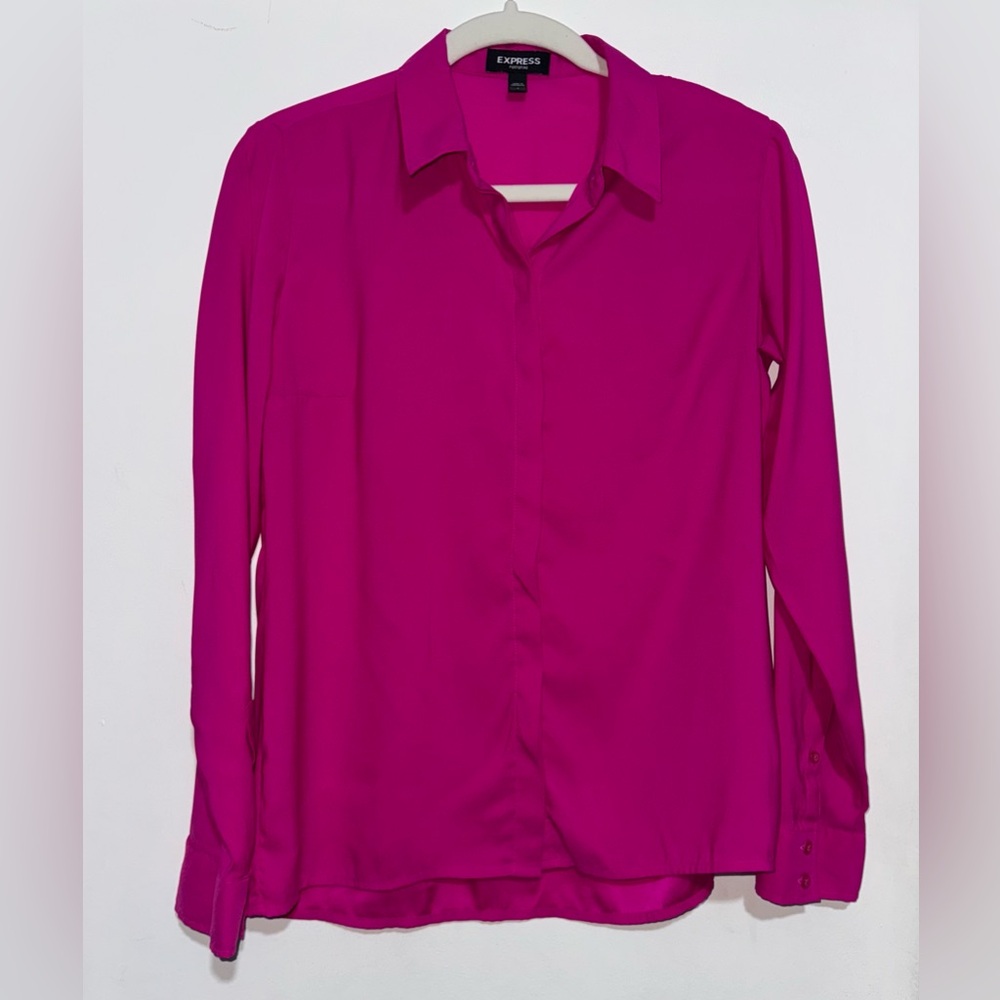 Express Portofino Fuchsia Button Down Shirt size S